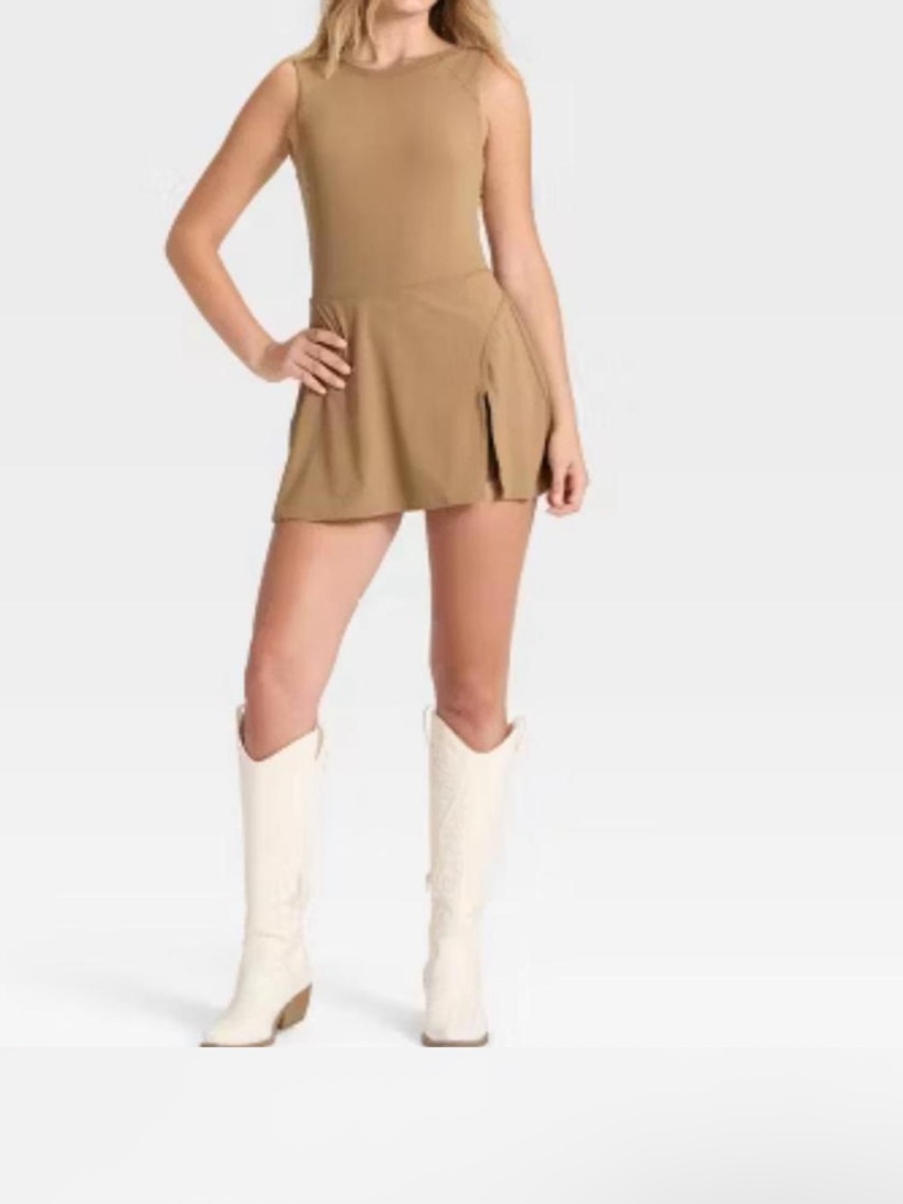 JoyLab Game Day High Neck Low Back Active Dress